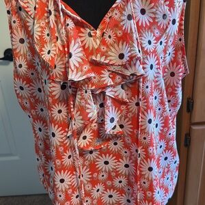 Tommy Hilfiger Red Floral Sleeveless Blouse